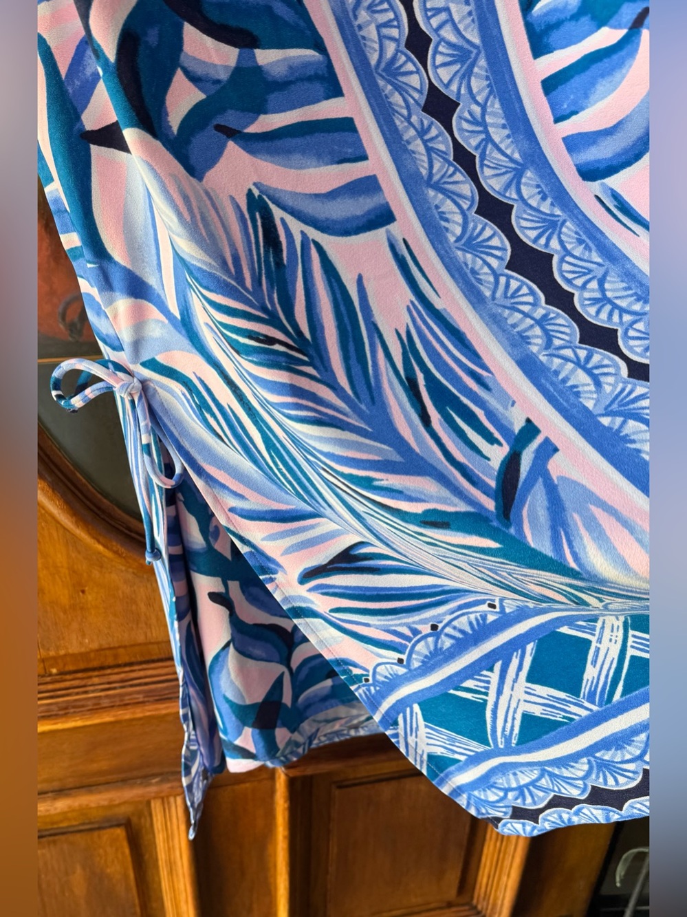 Size 16 Lilly Pulitzer Pink and Blue Tropical Sleeveless Mini Dress/ Romper - Picture 5 of 11